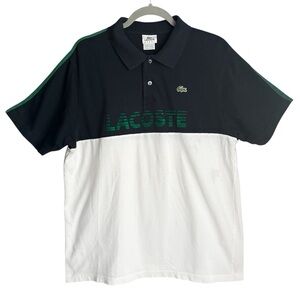 Lacoste Sport Polo Shirt 6 Navy White Green Colorblock Logo Cotton Tennis Golf